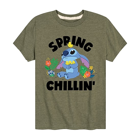 Disney Collection Little & Big Kid Boys Crew Neck Short Sleeve Regular Fit Lilo & Stitch Graphic T-Shirt