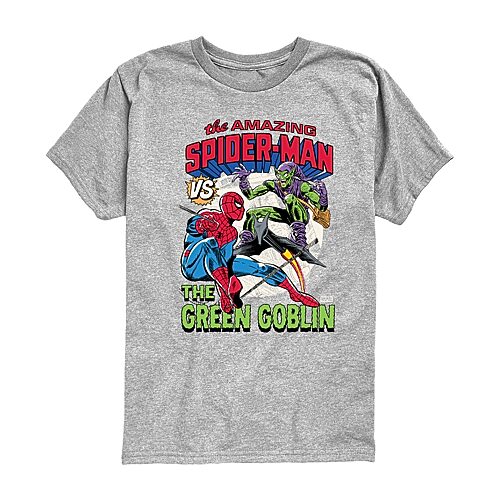 Disney Collection Little & Big Kid Boys Crew Neck Short Sleeve Regular Fit Marvel Spiderman Graphic T-Shirt, X-large, Gray