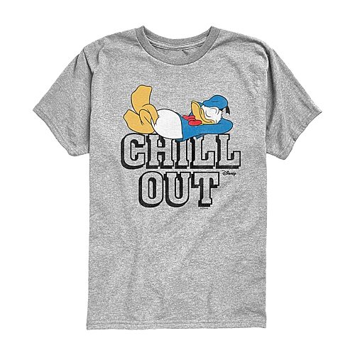 Disney Collection Little & Big Kid Boys Crew Neck Short Sleeve Regular Fit Donald Duck Graphic T-Shirt, X-large, Gray