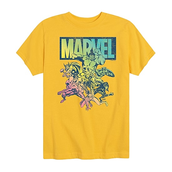 Disney Collection Little & Big Kid Boys Crew Neck Short Sleeve Regular Fit Captain America Hulk Iron Man Graphic T-Shirt