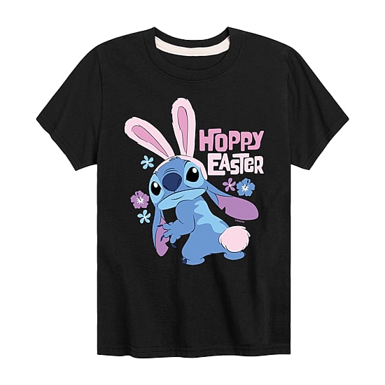 Disney Collection Little & Big Kid Boys Crew Neck Short Sleeve Regular Fit Lilo & Stitch Graphic T-Shirt