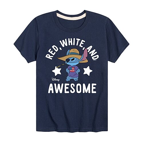 Disney Collection Toddler Boys Crew Neck Short Sleeve Regular Fit Lilo & Stitch Graphic T-Shirt, 4t, Blue