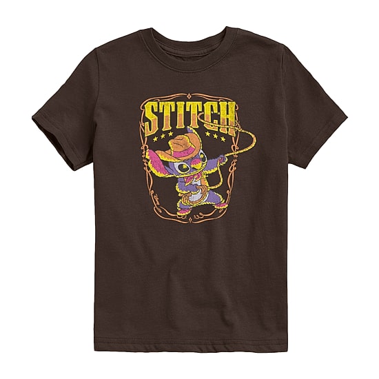 Disney Collection Little & Big Kid Boys Crew Neck Short Sleeve Regular Fit Lilo & Stitch Graphic T-Shirt