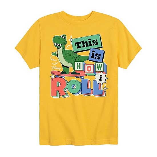 Disney Collection Toddler Boys Crew Neck Short Sleeve Regular Fit Rex Toy Story Graphic T-Shirt