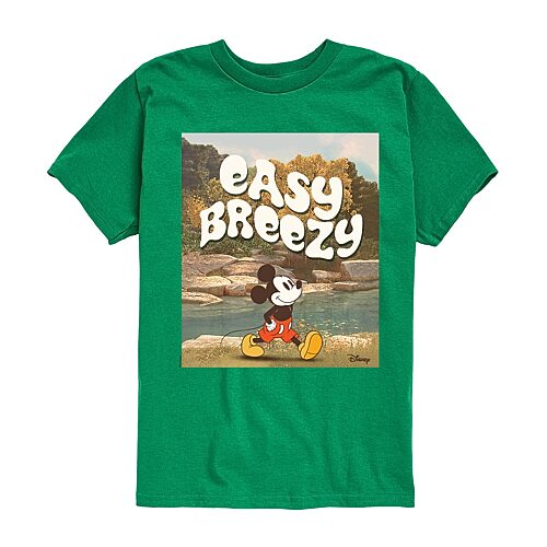 Disney Collection Little & Big Kid Boys Crew Neck Short Sleeve Regular Fit Mickey Mouse Graphic T-Shirt, X-large, Green