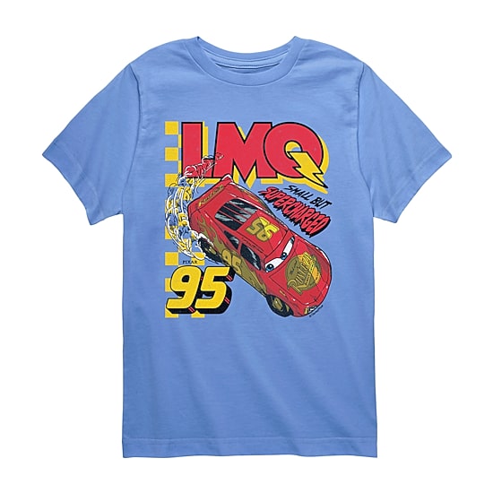 Disney Collection Little & Big Kid Boys Crew Neck Short Sleeve Regular Fit Cars Graphic T-Shirt