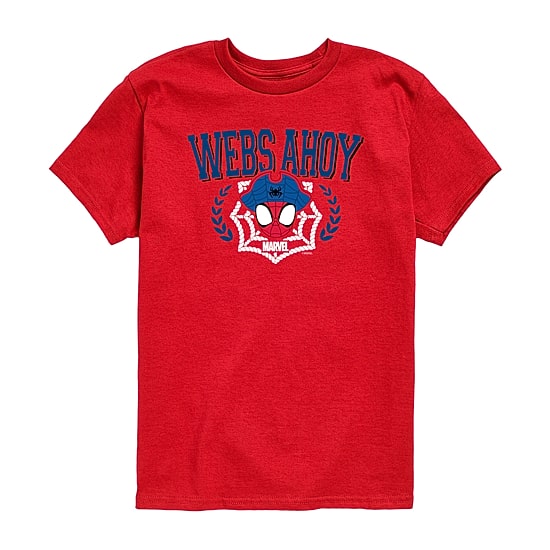 Disney Collection Toddler Boys Crew Neck Short Sleeve Regular Fit Marvel Spiderman Graphic T-Shirt