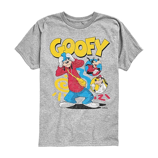 Disney Collection Little & Big Kid Boys Crew Neck Short Sleeve Regular Fit Goofy Graphic T-Shirt