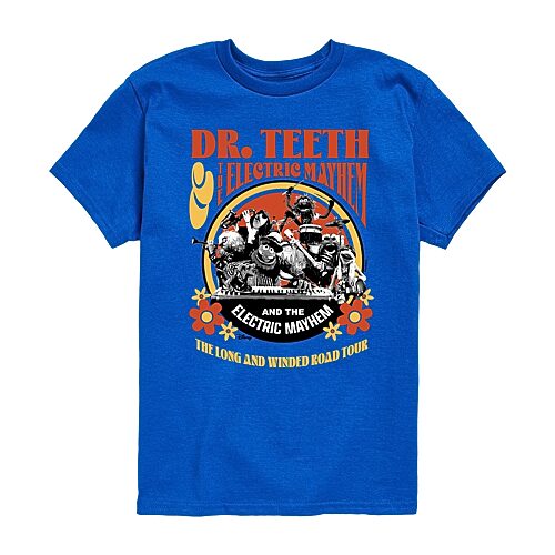 Disney Collection Little & Big Kid Boys Crew Neck Short Sleeve Regular Fit The Muppets Graphic T-Shirt, X-large, Blue