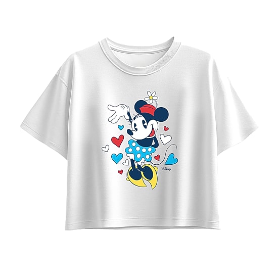 Disney Collection Little & Big Kid Girls Crew Neck Short Sleeve Regular Fit Minnie Mouse Graphic T-Shirt