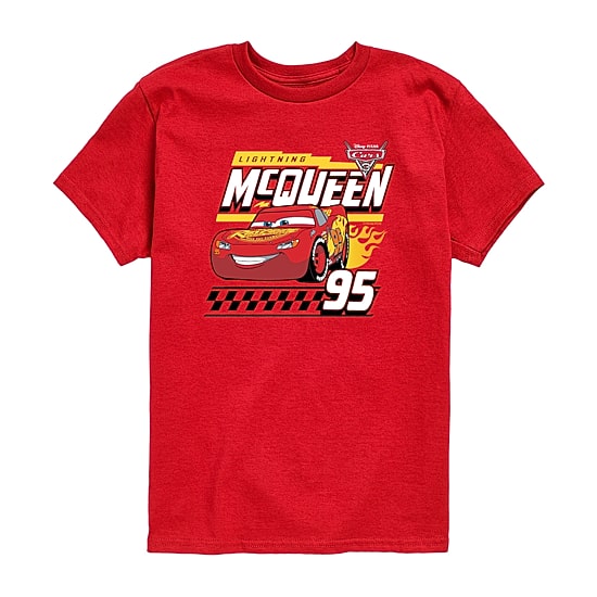 Disney Collection Toddler Boys Crew Neck Short Sleeve Regular Fit Cars Graphic T-Shirt