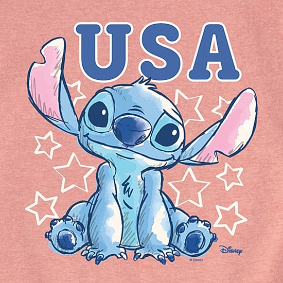 Disney Collection Toddler Girls Crew Neck Short Sleeve Regular Fit Lilo & Stitch Graphic T-Shirt