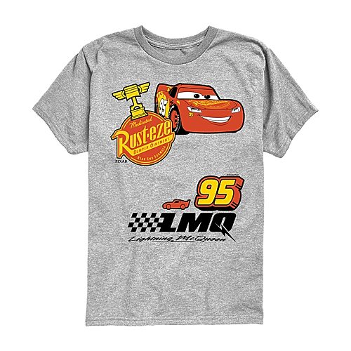 Disney Collection Toddler Boys Crew Neck Short Sleeve Regular Fit Cars Graphic T-Shirt, 4t, Gray