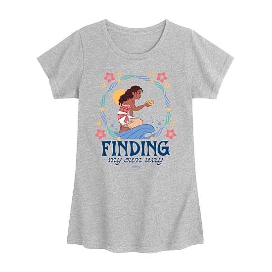 Disney Collection Little & Big Kid Girls Crew Neck Short Sleeve Regular Fit Moana Graphic T-Shirt