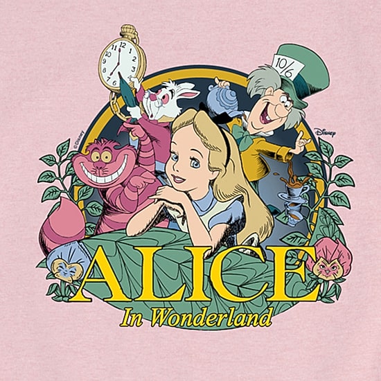 Disney Collection Little & Big Kid Girls Crew Neck Short Sleeve Regular Fit Alice in Wonderland Graphic T-Shirt