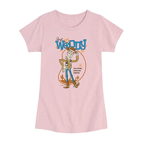 Disney Collection Little & Big Kid Girls Crew Neck Short Sleeve Regular Fit Woody Toy Story Graphic T-Shirt, X-large, Pink