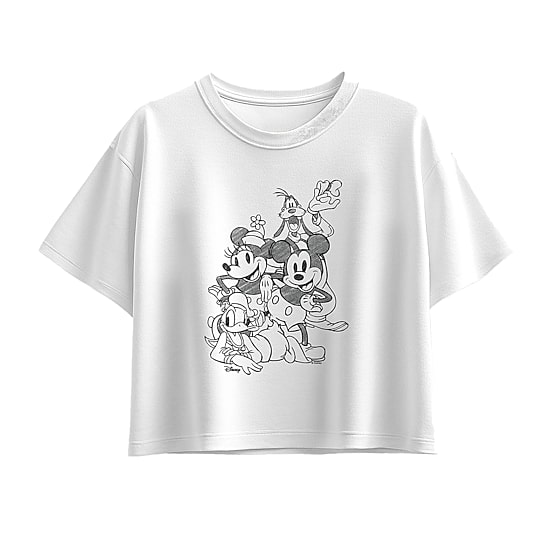 Disney Collection Little & Big Kid Girls Crew Neck Short Sleeve Regular Fit Donald Duck Goofy Mickey Mouse Graphic T-Shirt