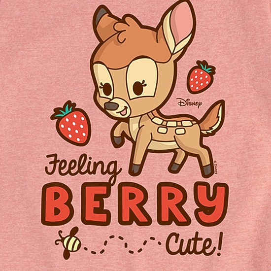 Disney Collection Toddler Girls Crew Neck Short Sleeve Regular Fit Bambi Graphic T-Shirt