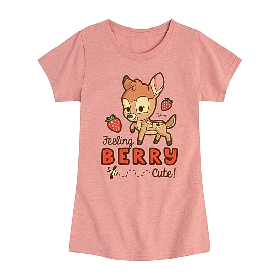 Disney Collection Toddler Girls Crew Neck Short Sleeve Regular Fit Bambi Graphic T-Shirt