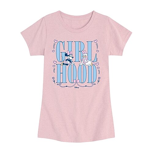 Disney Collection Toddler Girls Crew Neck Short Sleeve Regular Fit Daisy Duck Minnie Mouse Graphic T-Shirt, 4t, Pink