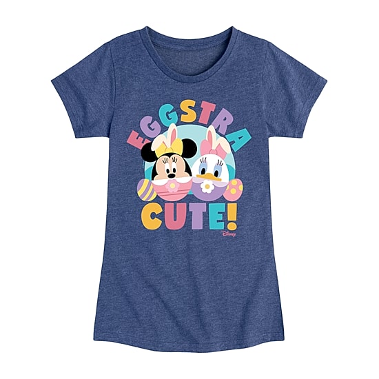 Disney Collection Little & Big Kid Girls Crew Neck Short Sleeve Regular Fit Daisy Duck Minnie Mouse Graphic T-Shirt