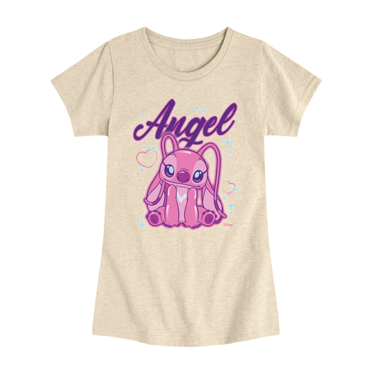 Disney Collection Little & Big Kid Girls Crew Neck Short Sleeve Regular Fit Lilo Stitch Graphic T-Shirt