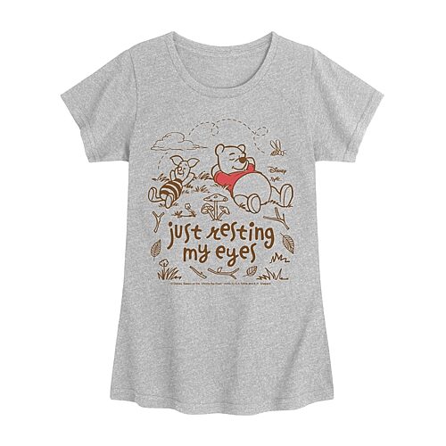 Disney Collection Toddler Girls Crew Neck Short Sleeve Regular Fit Winnie The Pooh Graphic T-Shirt, 4t, Gray