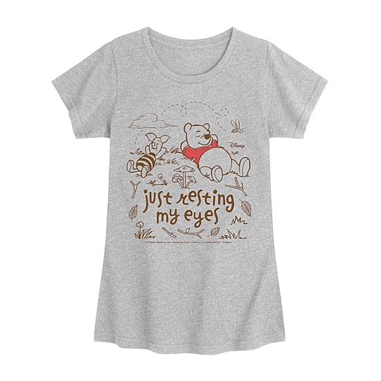 Disney Collection Toddler Girls Crew Neck Short Sleeve Regular Fit Winnie The Pooh Graphic T-Shirt