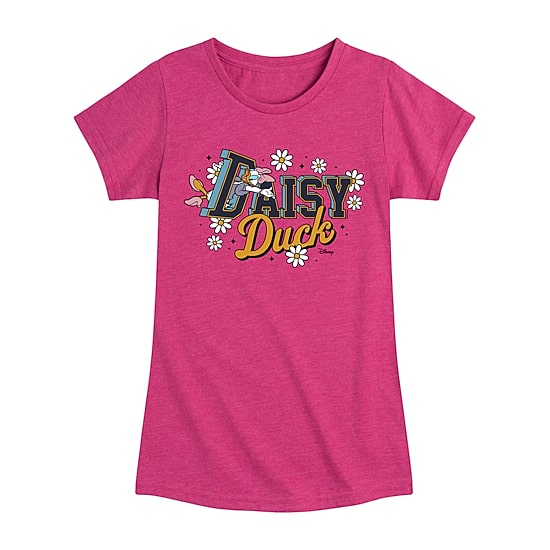 Disney Collection Toddler Girls Crew Neck Short Sleeve Regular Fit Daisy Duck Graphic T-Shirt