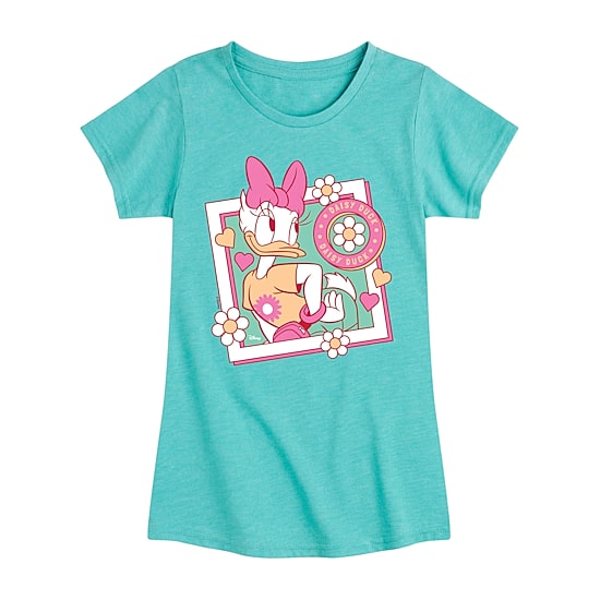 Disney Collection Toddler Girls Crew Neck Short Sleeve Regular Fit Daisy Duck Graphic T-Shirt