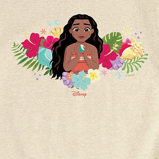 Disney Collection Toddler Girls Crew Neck Short Sleeve Regular Fit Moana Graphic T-Shirt