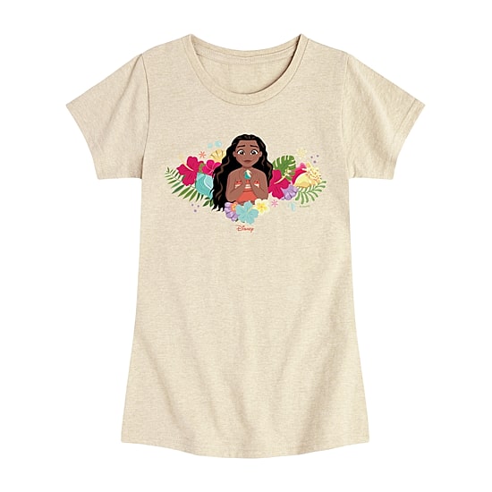 Disney Collection Toddler Girls Crew Neck Short Sleeve Regular Fit Moana Graphic T-Shirt