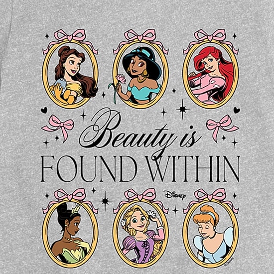 Disney Collection Toddler Girls Crew Neck Short Sleeve Regular Fit Ariel Belle Cinderella Graphic T-Shirt