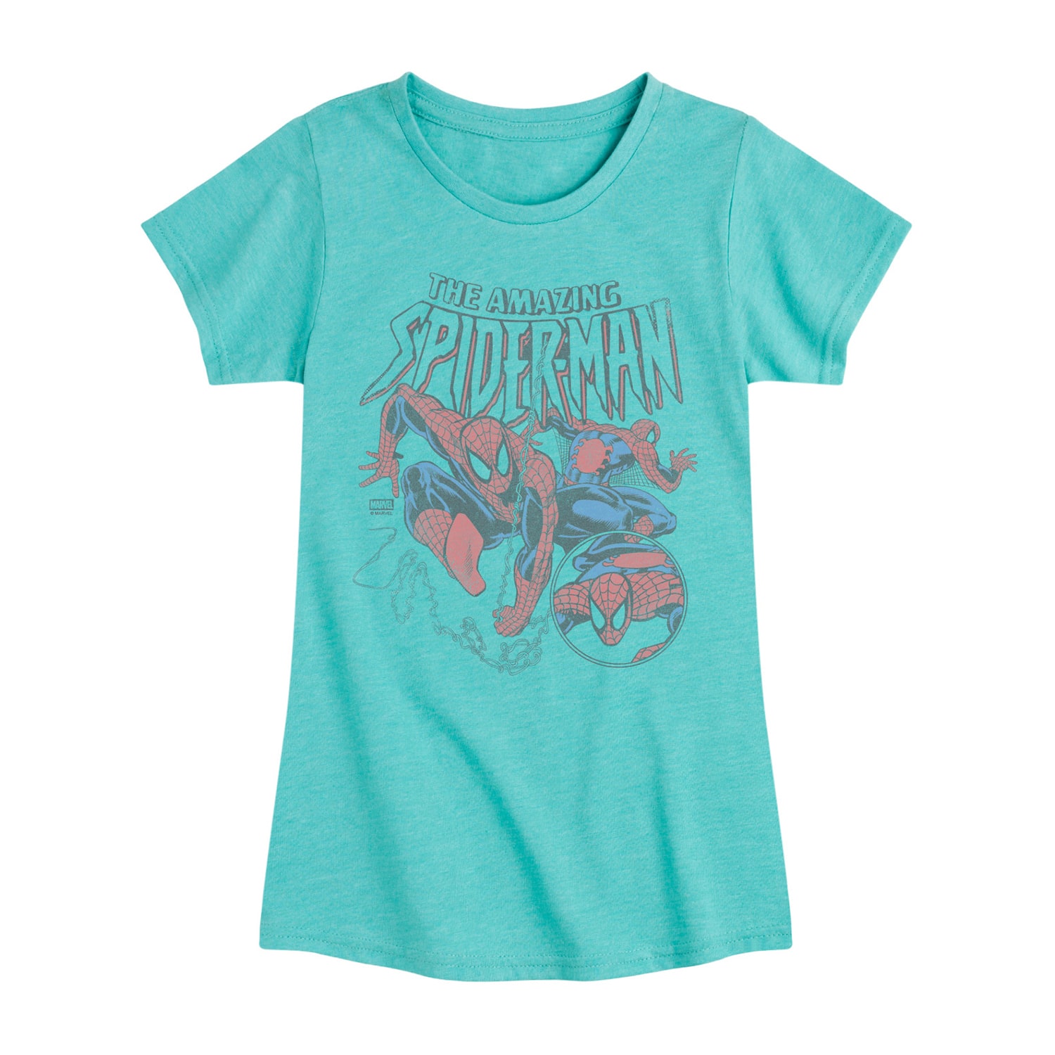Disney Collection Little & Big Kid Girls Crew Neck Short Sleeve Regular Fit Marvel Spiderman Graphic T-Shirt