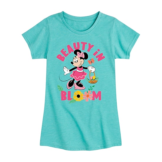Disney Collection Little & Big Kid Girls Crew Neck Short Sleeve Regular Fit Minnie Mouse Graphic T-Shirt