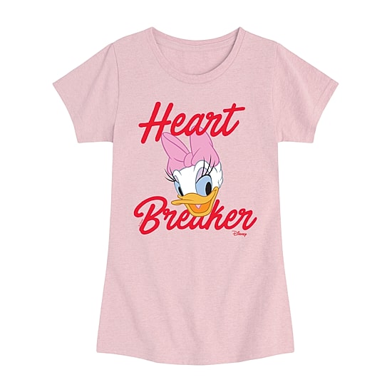 Disney Collection Little & Big Kid Girls Crew Neck Short Sleeve Regular Fit Daisy Duck Graphic T-Shirt