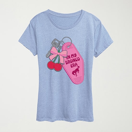 Ford In My Bronco Era Keychains Womens Crew Neck Short Sleeve Classic Fit Graphic T-Shirt