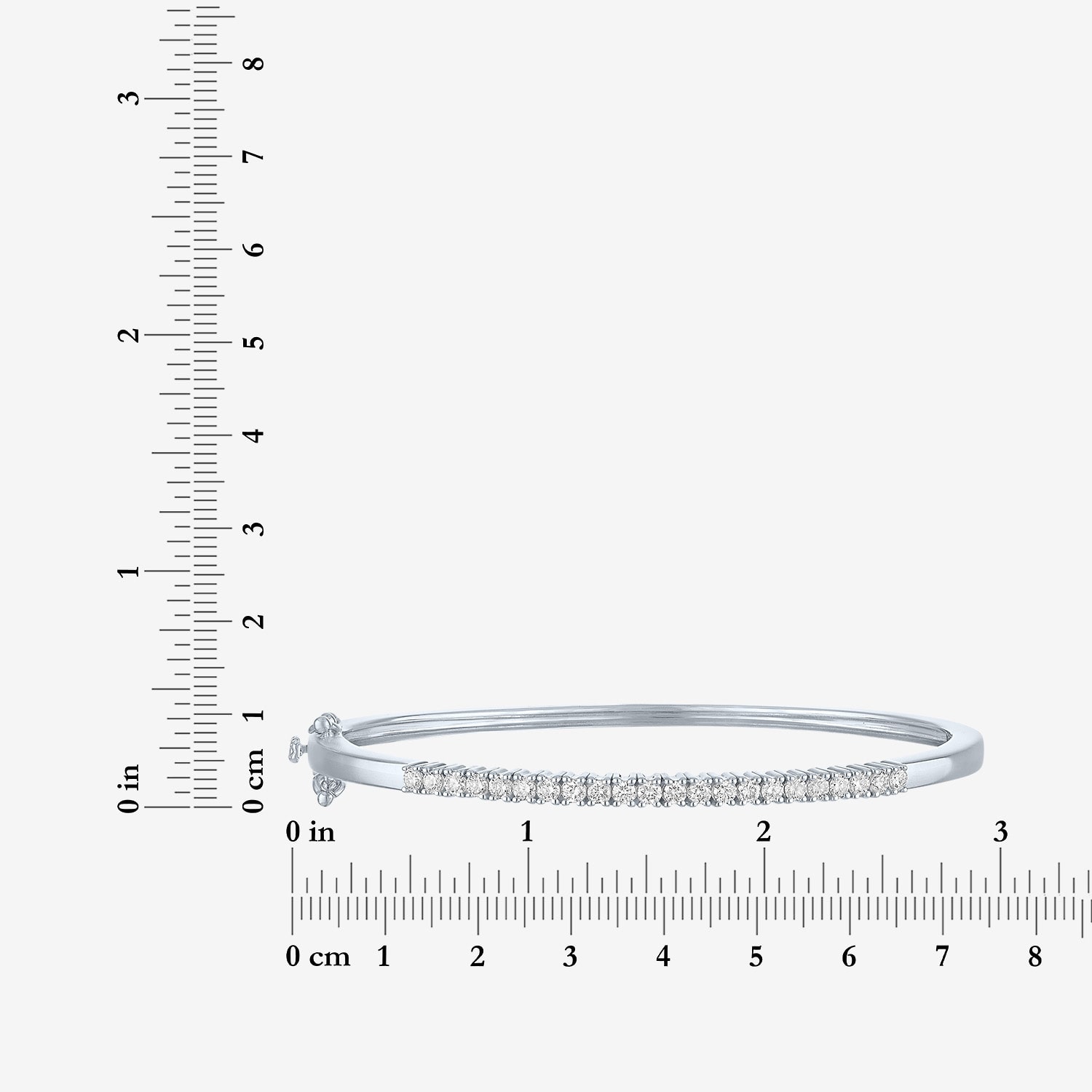 G-H / Si2-I1) Womens 1 CT. T.W. Lab Grown White Diamond Pure Silver Over Brass Bangle Bracelet