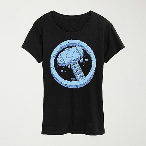 Thor Rock Icon Womens Crew Neck Short Sleeve Classic Fit Thor Graphic T-Shirt, Xx-large, Black