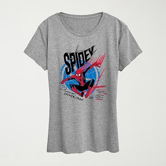 Spidey Speed Womens Crew Neck Short Sleeve Classic Fit Spiderman Graphic T-Shirt