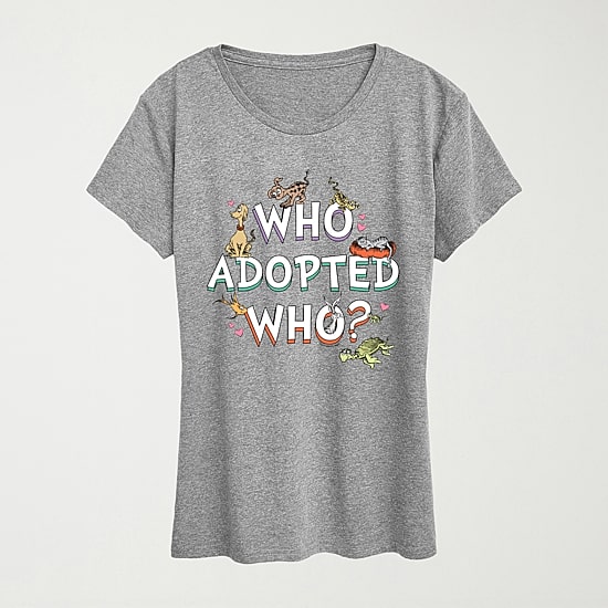 Who Adopted Who Womens Crew Neck Short Sleeve Classic Fit Dr. Seuss Graphic T-Shirt