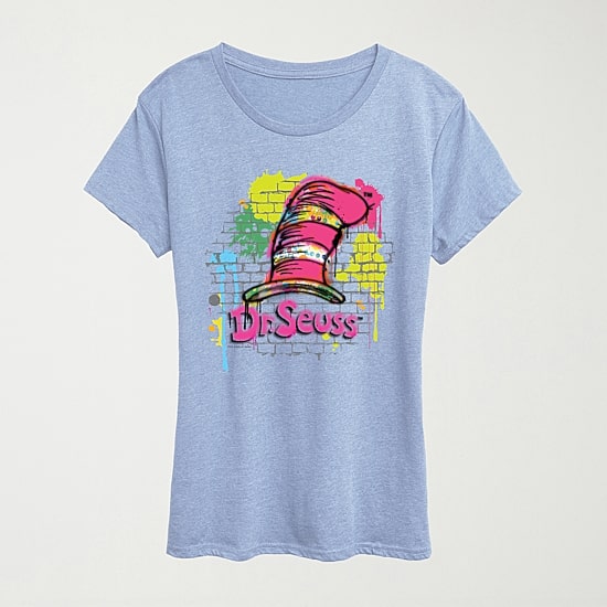 The Cat Hat Womens Crew Neck Short Sleeve Classic Fit Dr. Seuss Graphic T-Shirt