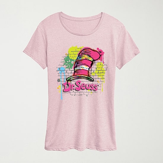 The Cat Hat Womens Crew Neck Short Sleeve Classic Fit Dr. Seuss Graphic T-Shirt