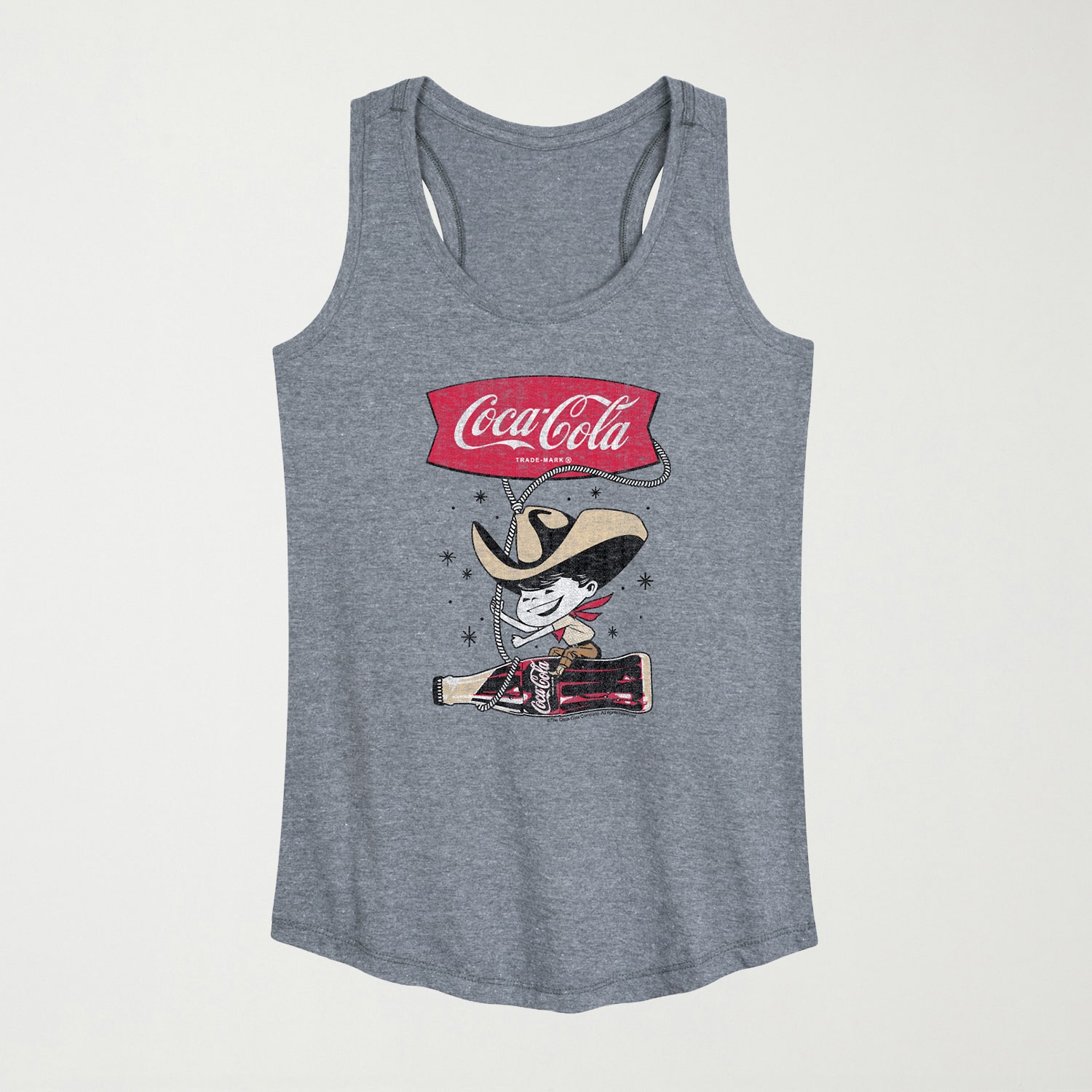 Coca Cola Cowboy Womens Scoop Neck Sleeveless Tank Top