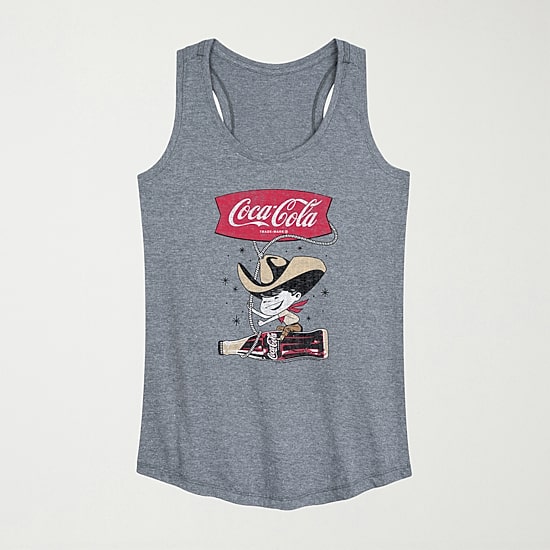 Coca Cola Cowboy Womens Scoop Neck Sleeveless Tank Top