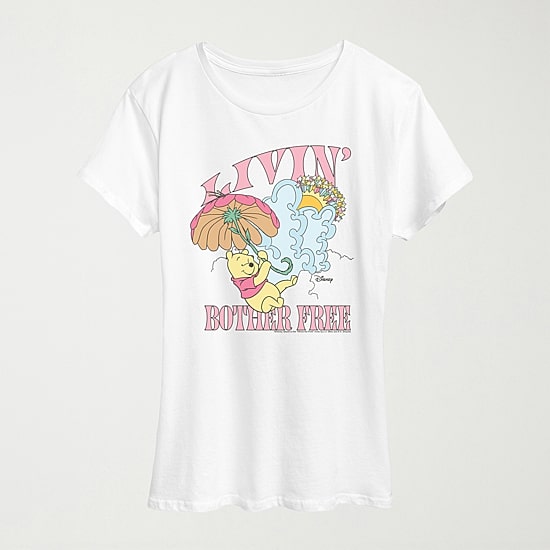 Livin Bother Free Womens Crew Neck Short Sleeve Classic Fit Winnie The Pooh Graphic T-Shirt