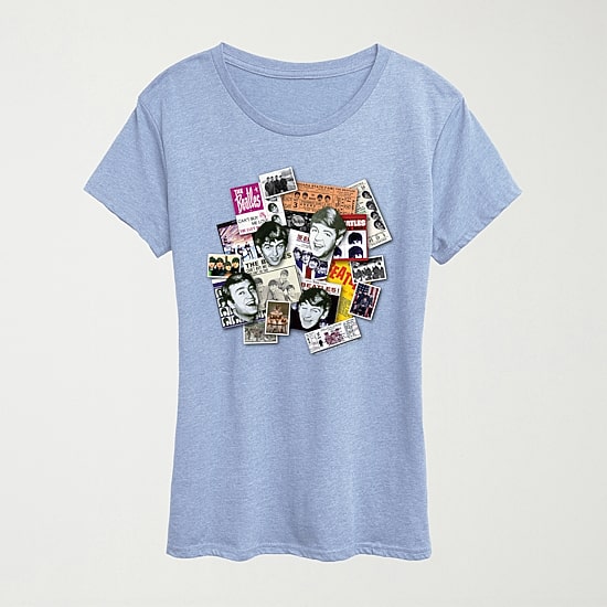 Womens Crew Neck Short Sleeve Classic Fit The Beatles Graphic T-Shirt