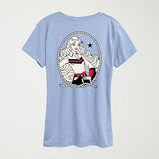 Western Americana Womens Scoop Neck Short Sleeve Classic Fit Barbie Graphic T-Shirt