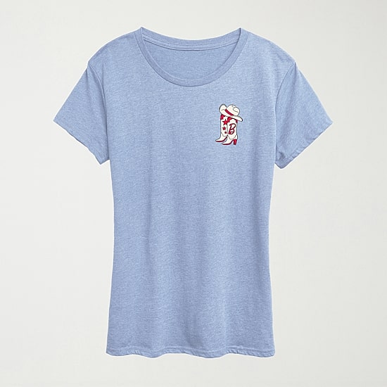 Western Americana Womens Scoop Neck Short Sleeve Classic Fit Barbie Graphic T-Shirt