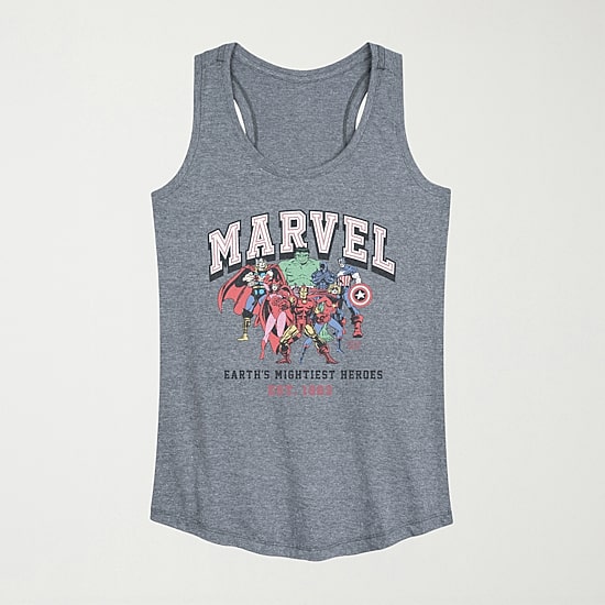 Marvel College Tonal Womens Crew Neck Sleeveless Marvel Tank Top